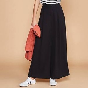 Lou & Grey High Waisted Black Crepe Wide Leg Pants